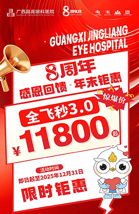 年末钜惠!广西晶亮眼科8周年